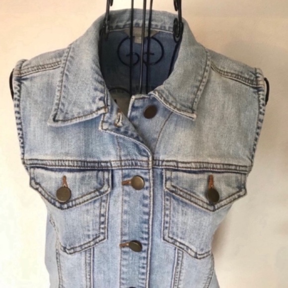 Rubbish Trucker Style Jean Vest Jacket Size M - Picture 3 of 8